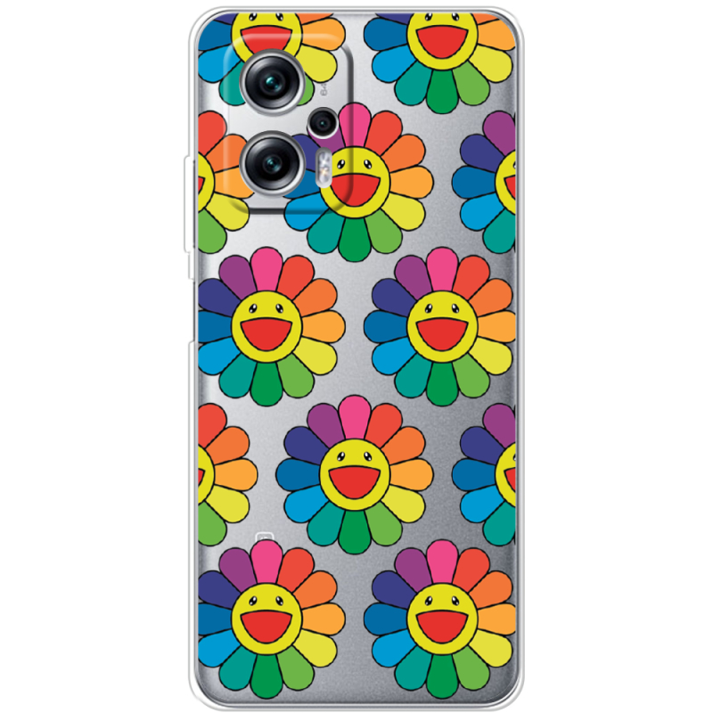 Прозрачный чехол BoxFace Xiaomi Poco X4 GT Hippie Flowers