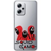 Прозрачный чехол BoxFace Xiaomi Poco X4 GT siquid game люди в красном