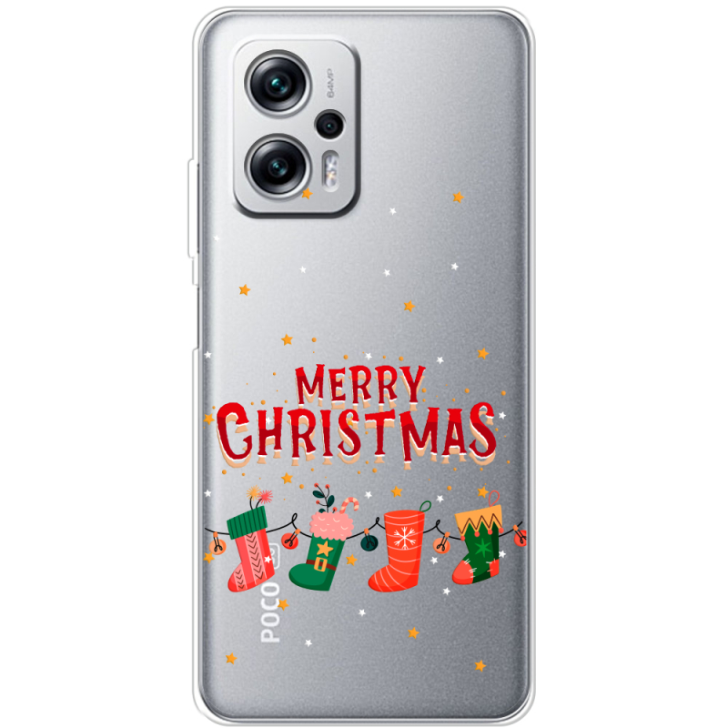 Прозрачный чехол BoxFace Xiaomi Poco X4 GT Merry Christmas