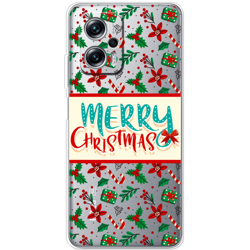 Прозрачный чехол BoxFace Xiaomi Poco X4 GT Vintage Christmas Pattern