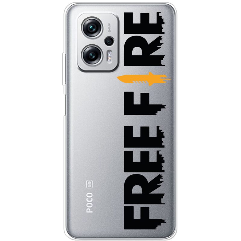 Прозрачный чехол BoxFace Xiaomi Poco X4 GT Free Fire Black Logo