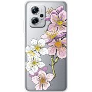 Прозрачный чехол BoxFace Xiaomi Poco X4 GT Cherry Blossom