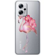 Прозрачный чехол BoxFace Xiaomi Poco X4 GT Floral Flamingo