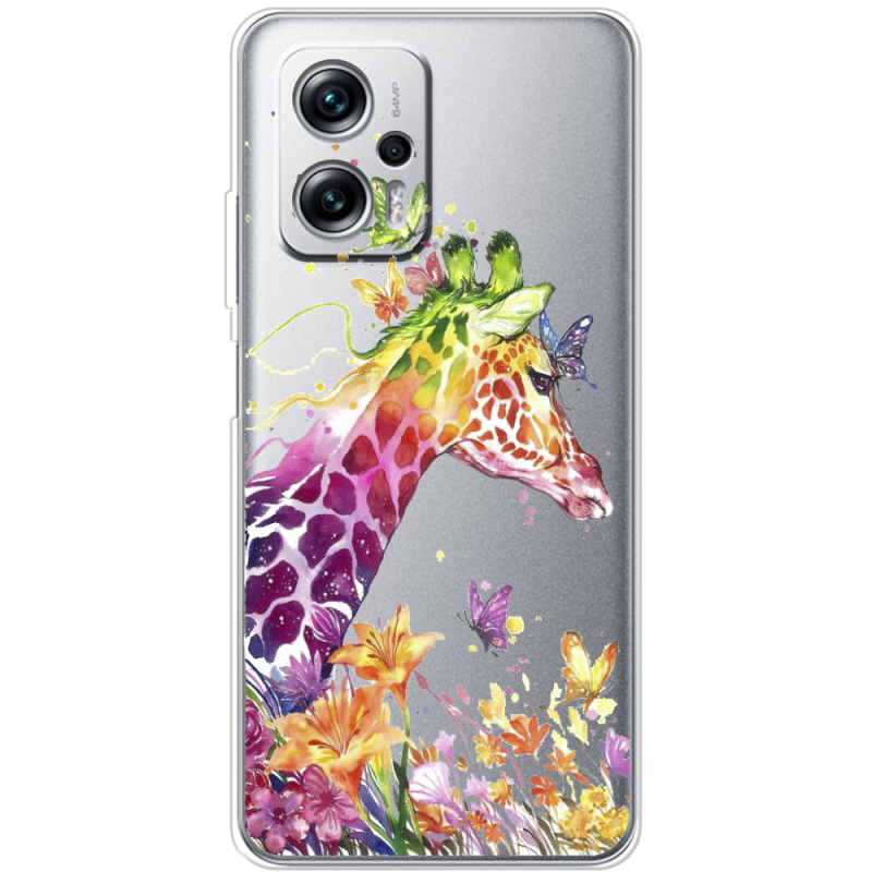 Прозрачный чехол BoxFace Xiaomi Poco X4 GT Colorful Giraffe