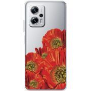 Прозрачный чехол BoxFace Xiaomi Poco X4 GT Red Poppies