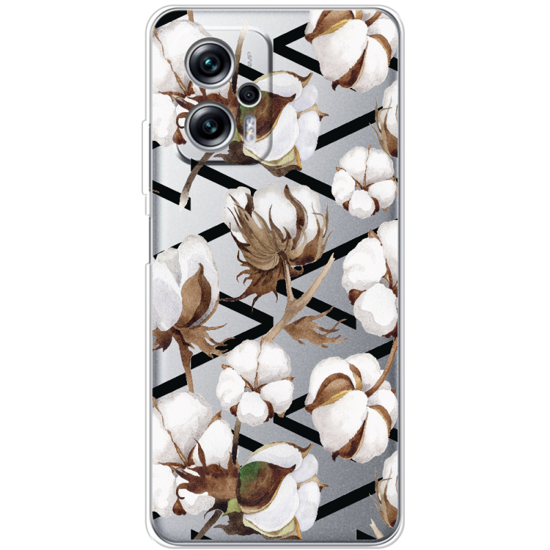 Прозрачный чехол BoxFace Xiaomi Poco X4 GT Cotton flowers