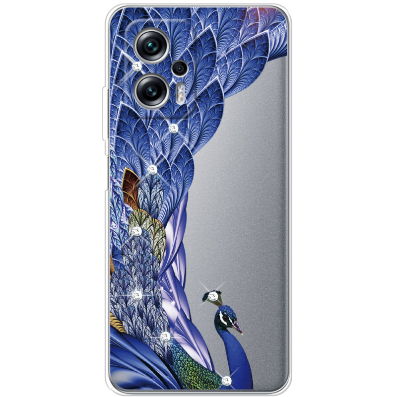 Чехол со стразами Xiaomi Poco X4 GT Peafowl