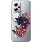 Чехол со стразами Xiaomi Poco X4 GT Cat in Flowers
