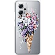 Чехол со стразами Xiaomi Poco X4 GT Ice Cream Flowers