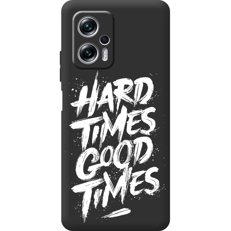 Черный чехол BoxFace Poco X4 GT Hard Times Good Times