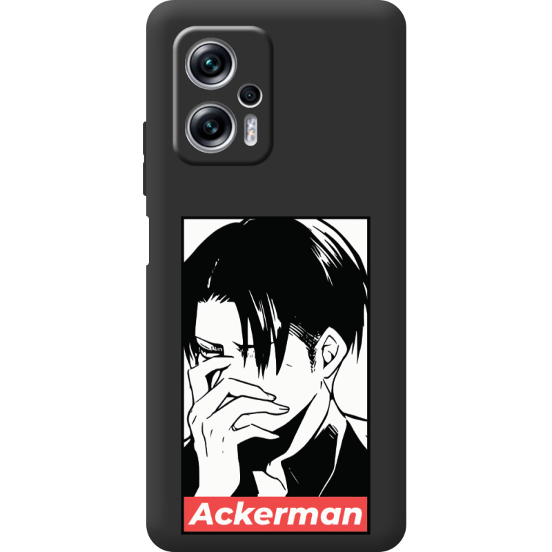 Черный чехол BoxFace Poco X4 GT Attack On Titan - Ackerman