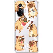 Прозрачный чехол Uprint Huawei Nova Y70 с 3D-глазками Pug