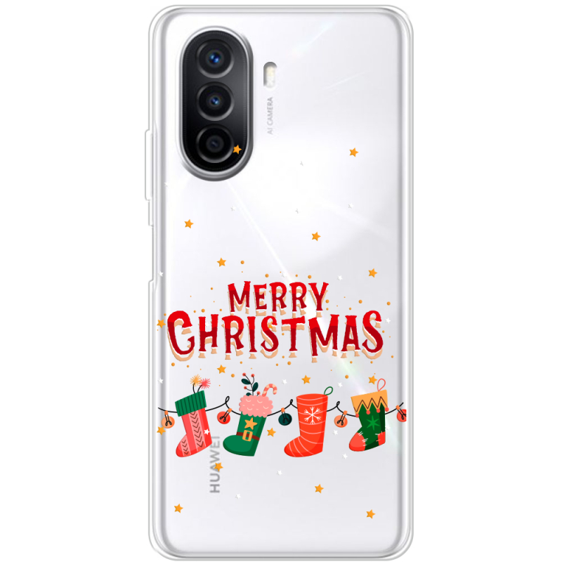 Прозрачный чехол Uprint Huawei Nova Y70 Merry Christmas