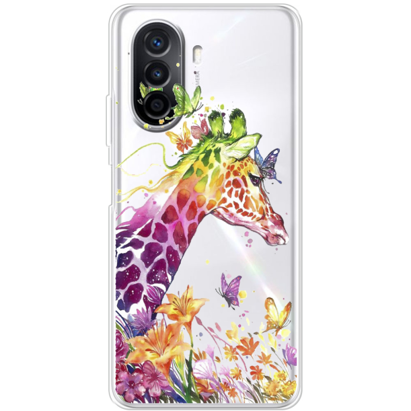 Прозрачный чехол Uprint Huawei Nova Y70 Colorful Giraffe