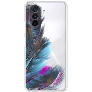Прозрачный чехол Uprint Huawei Nova Y70 Feathers