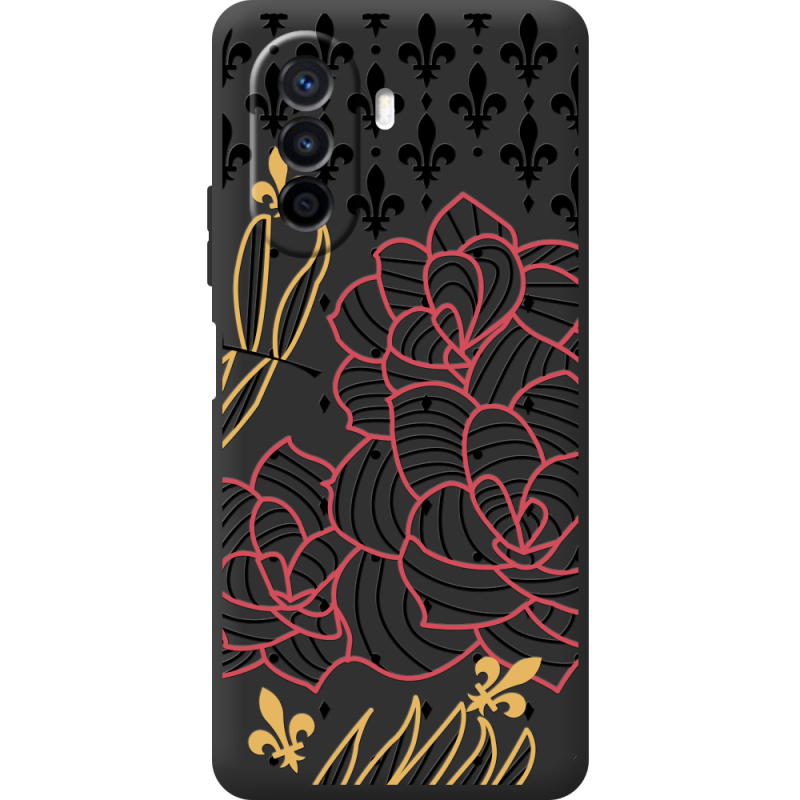 Черный чехол BoxFace Huawei Nova Y70 FranceFlowers