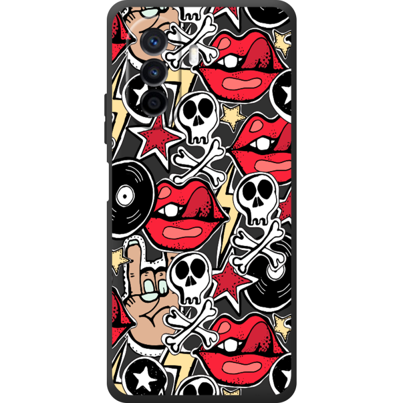 Черный чехол BoxFace Huawei Nova Y70 Rock Graffiti