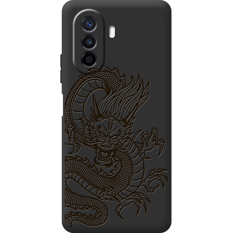 Черный чехол BoxFace Huawei Nova Y70 Chinese Dragon