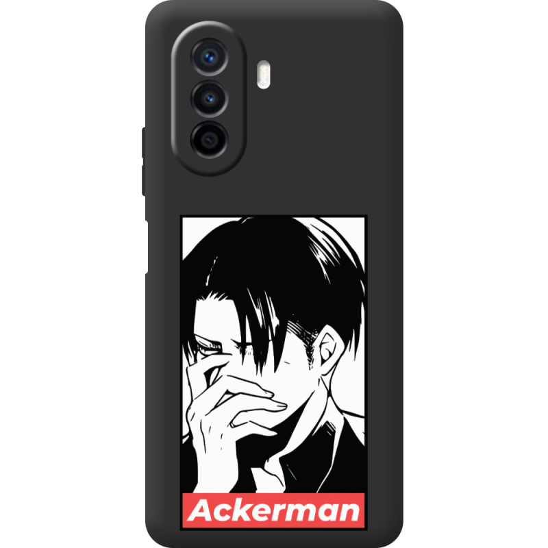 Черный чехол BoxFace Huawei Nova Y70 Attack On Titan - Ackerman