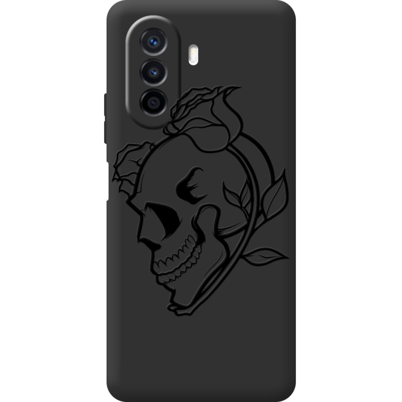 Черный чехол BoxFace Huawei Nova Y70 Skull and Roses