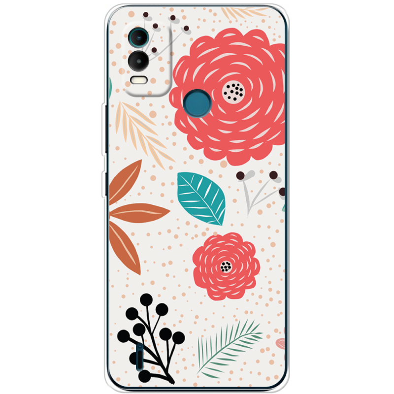 Чехол BoxFace Nokia C21 Plus Line Flowers