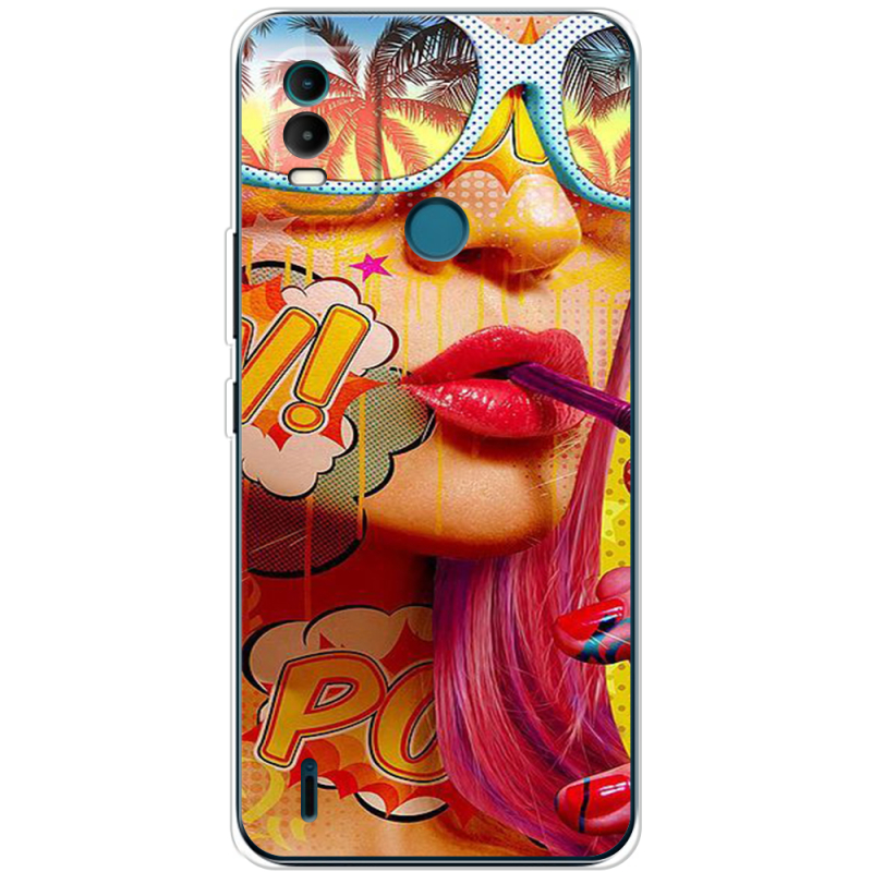 Чехол BoxFace Nokia C21 Plus Yellow Girl Pop Art