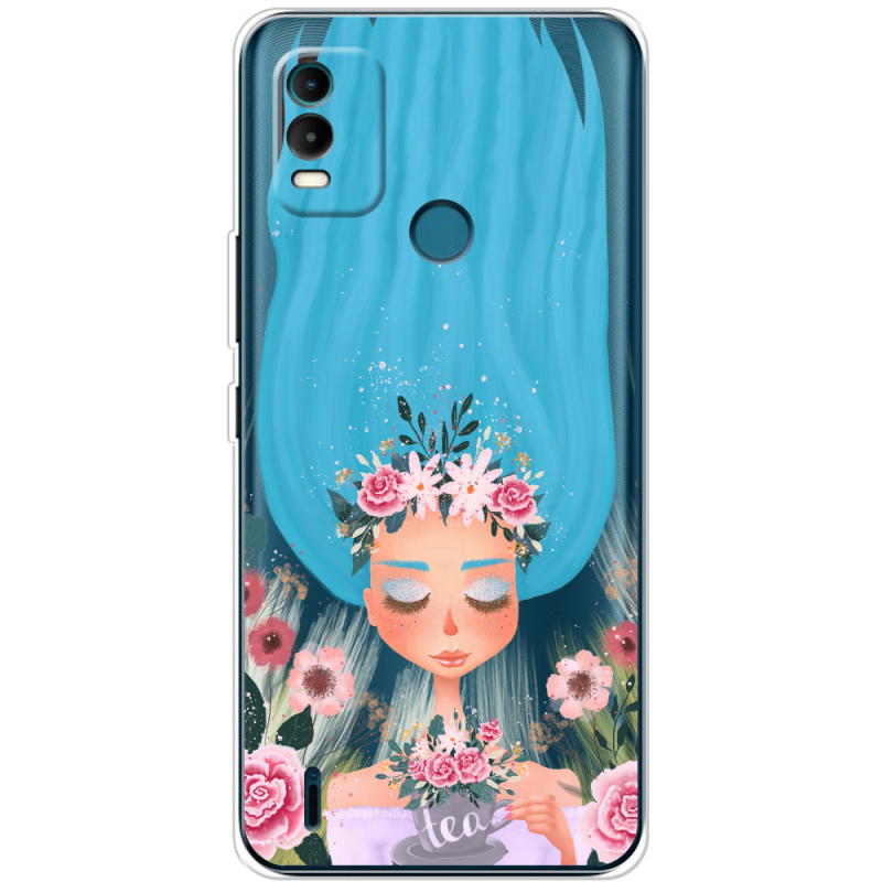 Прозрачный чехол BoxFace Nokia C21 Plus Blue Hair