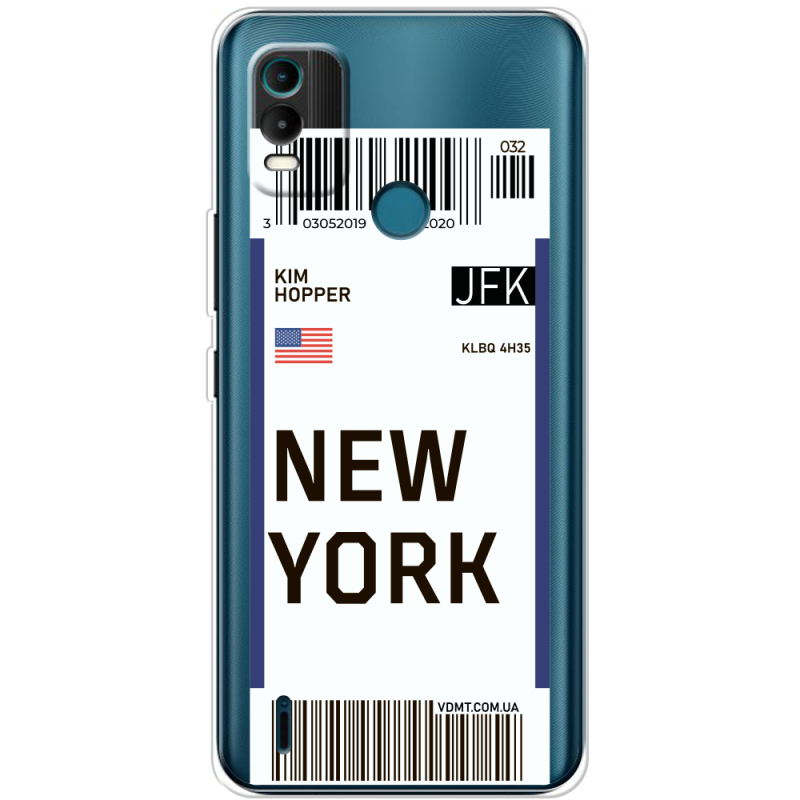 Прозрачный чехол BoxFace Nokia C21 Plus Ticket New York