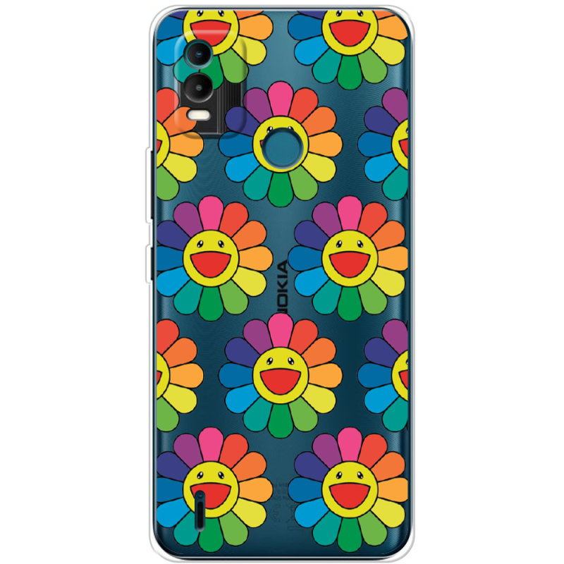 Прозрачный чехол BoxFace Nokia C21 Plus Hippie Flowers