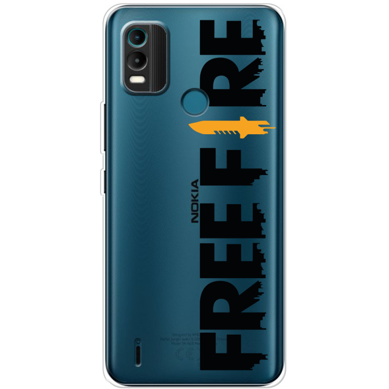 Прозрачный чехол BoxFace Nokia C21 Plus Free Fire Black Logo