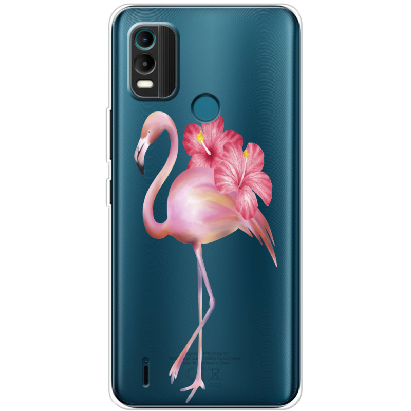 Прозрачный чехол BoxFace Nokia C21 Plus Floral Flamingo