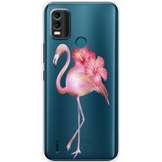 Прозрачный чехол BoxFace Nokia C21 Plus Floral Flamingo