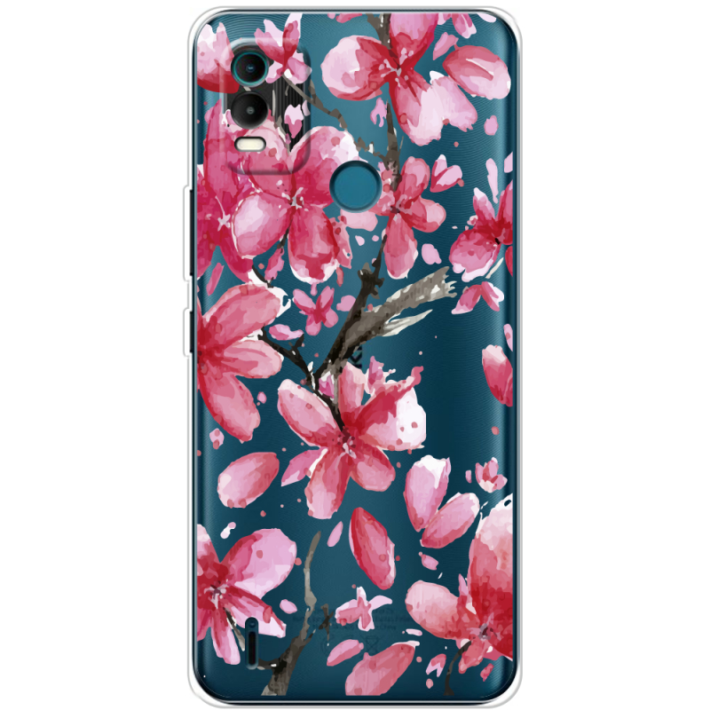 Прозрачный чехол BoxFace Nokia C21 Plus Pink Magnolia