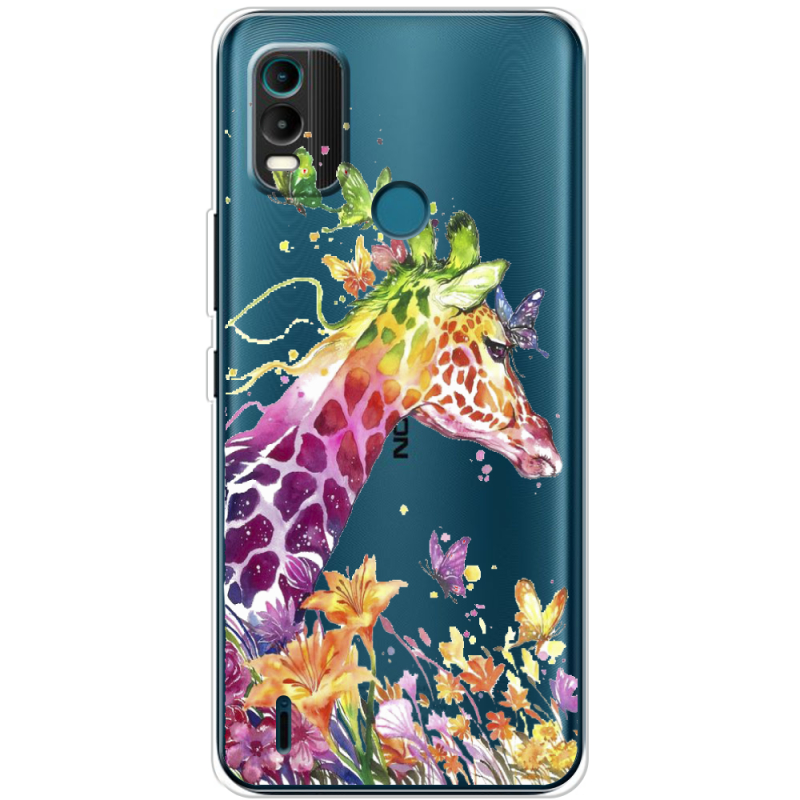 Прозрачный чехол BoxFace Nokia C21 Plus Colorful Giraffe