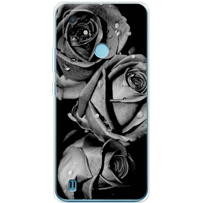 Чехол BoxFace Realme C21 Black and White Roses