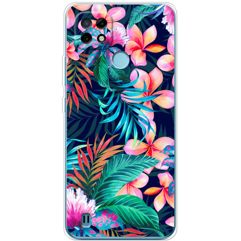 Чехол BoxFace Realme C21 flowers in the tropics