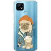 Прозрачный чехол BoxFace Realme C21 Dog Coffeeman