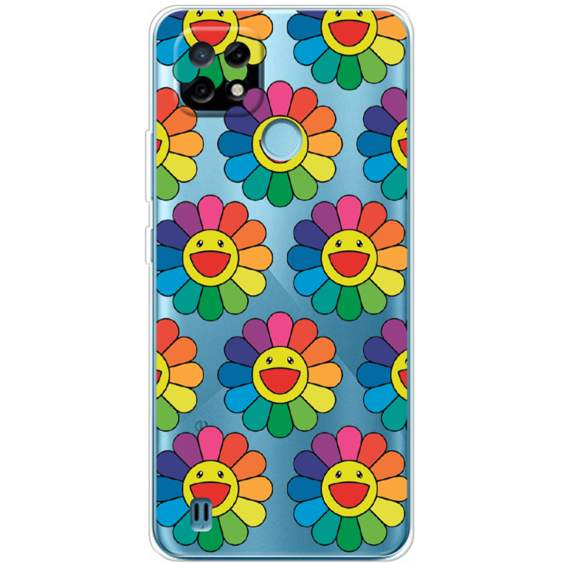 Прозрачный чехол BoxFace Realme C21 Hippie Flowers