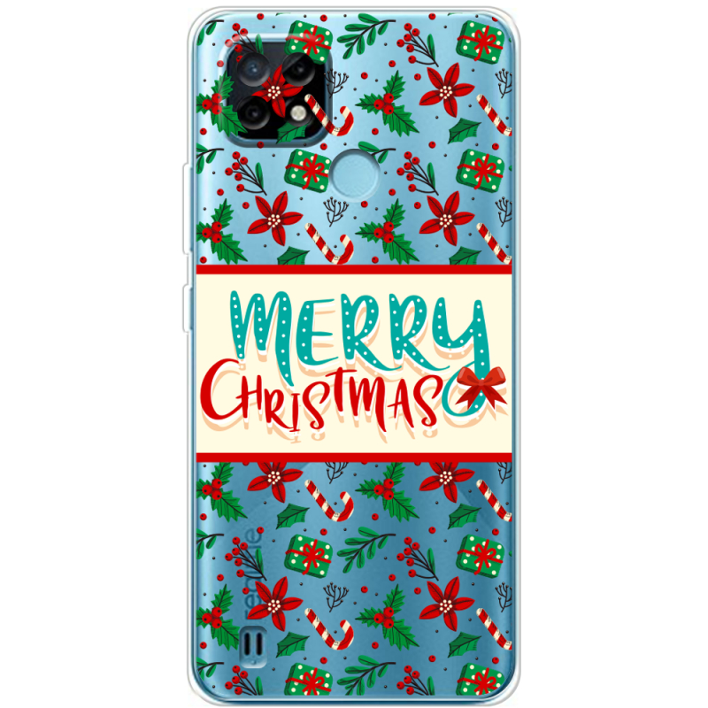 Прозрачный чехол BoxFace Realme C21 Vintage Christmas Pattern