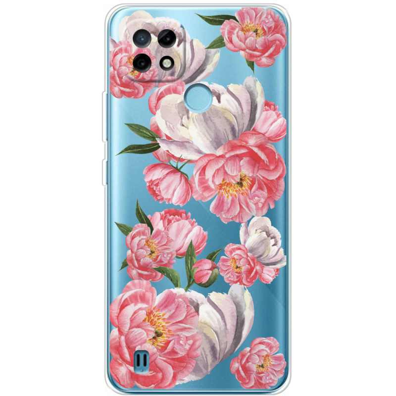 Прозрачный чехол BoxFace Realme C21 Peony Watercolor Style