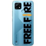 Прозрачный чехол BoxFace Realme C21 Free Fire Black Logo