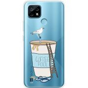 Прозрачный чехол BoxFace Realme C21 Segull in Cofee Pool