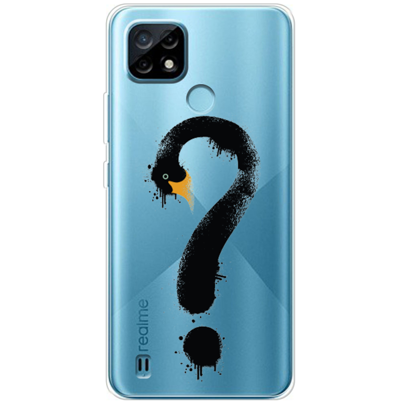 Прозрачный чехол BoxFace Realme C21 Swan question