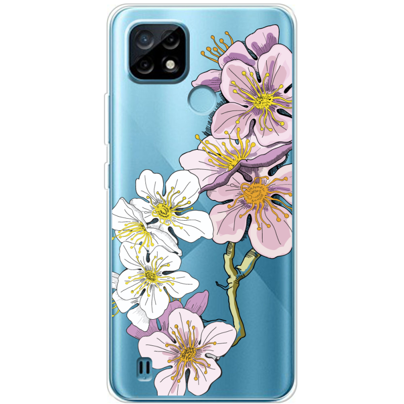 Прозрачный чехол BoxFace Realme C21 Cherry Blossom