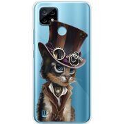 Прозрачный чехол BoxFace Realme C21 Steampunk Cat