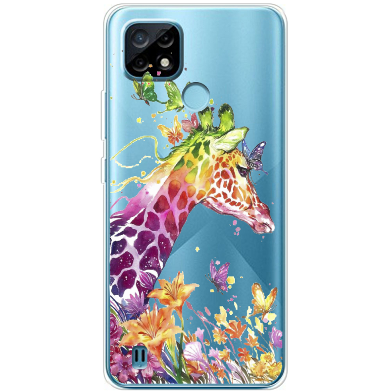 Прозрачный чехол BoxFace Realme C21 Colorful Giraffe