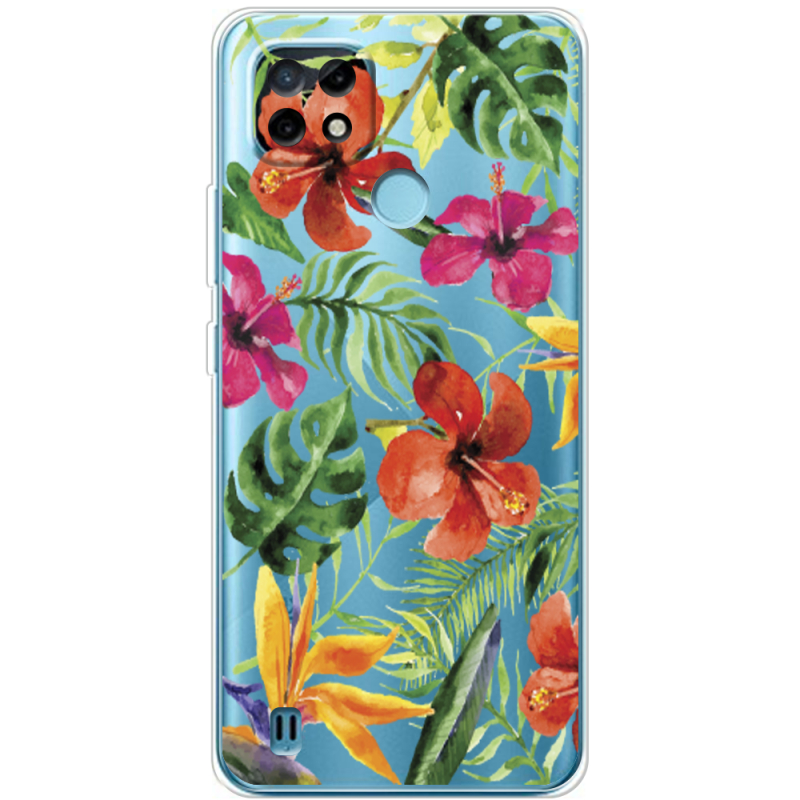 Прозрачный чехол BoxFace Realme C21 Tropical Flowers