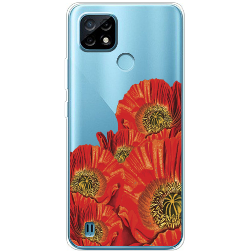 Прозрачный чехол BoxFace Realme C21 Red Poppies