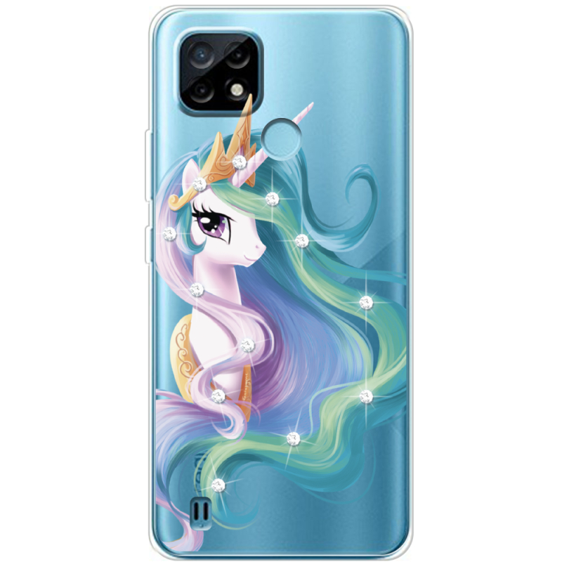 Чехол со стразами Realme C21 Unicorn Queen