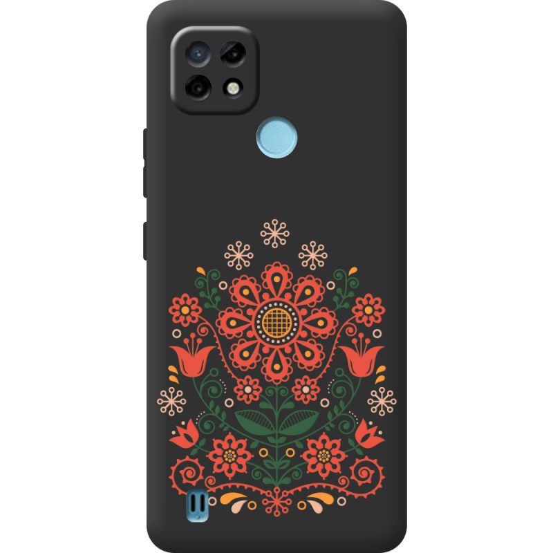 Черный чехол BoxFace Realme C21 Ukrainian Ornament